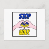 Vrede tegen oorlog in Oekraïne Blauwe Gele Heart Briefkaart (Voorkant)