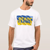 Vrede tegen oorlog Oekraïne Geïnspireerd blauw gee T-shirt (Voorkant)