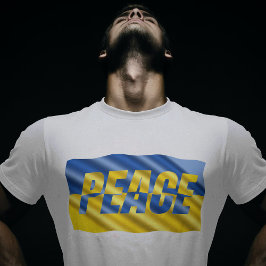 Vrede tegen oorlog Oekraïne Geïnspireerd blauw gee T-shirt