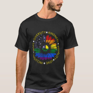 Vrede tekenen USA Pride Regenboog Vlag Patriottisc T-shirt