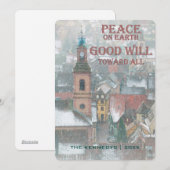 Vrede ter wereld - Uitzicht van het Dorp van de Feestdagenkaart (Voorkant / Achterkant)