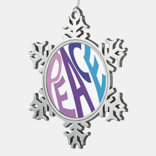 VREDE TIN SNEEUWVLOK ORNAMENT (Rechts)