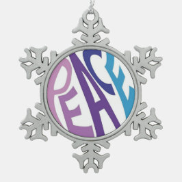 VREDE TIN SNEEUWVLOK ORNAMENT