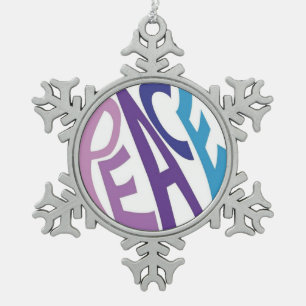 VREDE TIN SNEEUWVLOK ORNAMENT