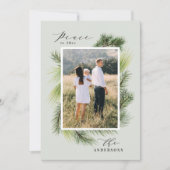 Vrede tot 2020 moderne dennenbladeren Kerstmis Feestdagenkaart (Voorkant)