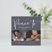 Vrede tot drieëntwintig Nieuwjaar Foto Kaart (Staand voorkant)