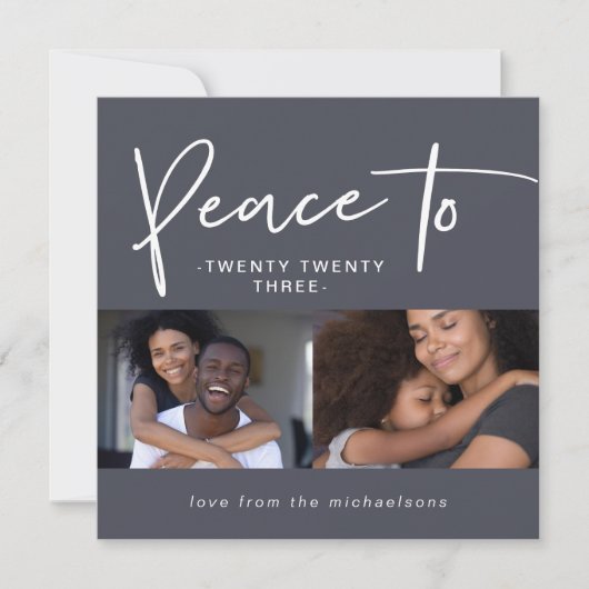 Vrede tot drieëntwintig Nieuwjaar Foto Kaart (Voorkant)