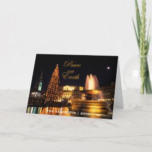 Vrede - Trafalgar Vierkant bij Kerstmis, Londen Feestdagen Kaart