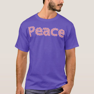 Vrede Typografie in Roze Daisy Flowers T-shirt
