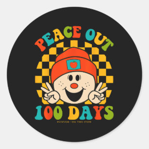 Vrede uit 100 dagen van school leraar student ogen ronde sticker