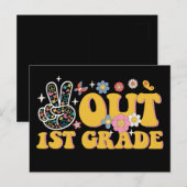 Vrede uit 1e klas Groovy Laatste dag van de school Briefkaart (Voorkant / Achterkant)