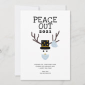 Vrede uit 2021 grappige nieuwjaars gezichtsmasker feestdagenkaart (Voorkant)