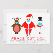 Vrede uit 2021 kerstmis met kerstmis feestdagenkaart (Voorkant)