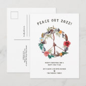 Vrede uit 2022 | Boho Floral nieuwjaar Briefkaart (Voorkant / Achterkant)