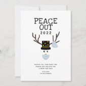 Vrede uit 2022 grappige nieuwjaars gezichtsmasker feestdagenkaart (Voorkant)