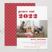 Vrede uit 2022 | Vakkerfeestdag — Merry-foto Feestdagenkaart (Voorkant / Achterkant)