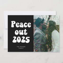 Vrede uit 2023 Retro  Nieuwjaar foto Vakantie Feestdagenkaart