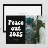 Vrede uit 2023 Retro  Nieuwjaar foto Vakantie Feestdagenkaart (Voorkant / Achterkant)