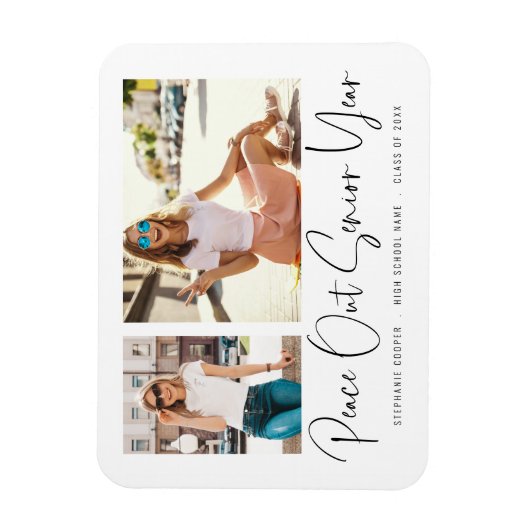 Vrede uit 2 foto's Afstudeerder bekendmaking Magneet (Verticaal)