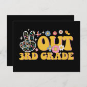 Vrede uit 3e klas Groovy Laatste dag van de school Briefkaart (Voorkant / Achterkant)