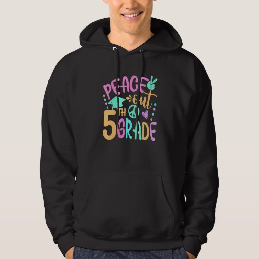 Vrede uit 5de graad Dag Dag Dag Dag Dag School Hal Hoodie (Voorkant)