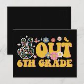 Vrede uit 6e klas Groovy Laatste dag van de school Briefkaart (Voorkant / Achterkant)