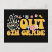 Vrede uit 6e klas Groovy Laatste dag van de school Briefkaart (Voorkant)