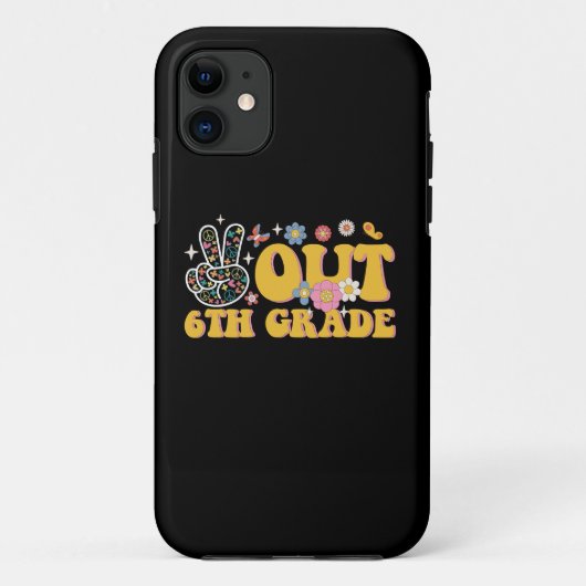 Vrede Uit 6e Klas Groovy Laatste Dag Van School Case-Mate iPhone Case (Achterkant)