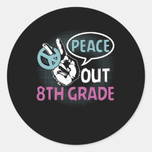 Vrede uit 8e graad ronde sticker