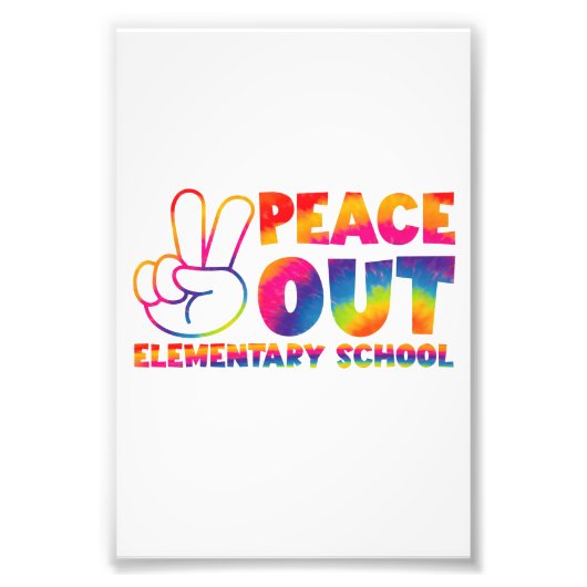 Vrede Uit Basisschool Tie Dye Laatste Dag  Foto Afdruk (Voorkant)