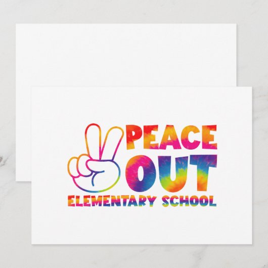 Vrede Uit Basisschool Tie Dye Laatste Dag  Kaart (Voorkant / Achterkant)