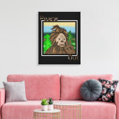 Vrede uit | Bigfoot Sasquatch Pop Art Canvas Afdruk (Insitu (Woonkamer))