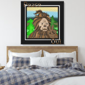 Vrede uit | Bigfoot Sasquatch Pop Art Canvas Afdruk (Insitu (Slaapkamer))