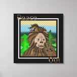 Vrede uit | Bigfoot Sasquatch Pop Art Canvas Afdruk<br><div class="desc">Met de hand getekende Bigfoot of Sasquatch tekening in een retro pop kunststijl die een vredesteken vasthoudt.</div>