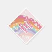 Vrede Uit Chemo Retro Regenboog Madeliefje Servet (Hoek)
