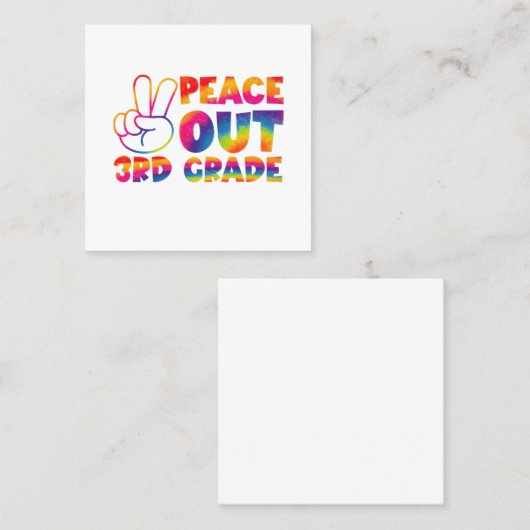 Vrede uit derdegraads stropdas verf laatste dag 3e vierkante visitekaartje (Voorkant / Achterkant)