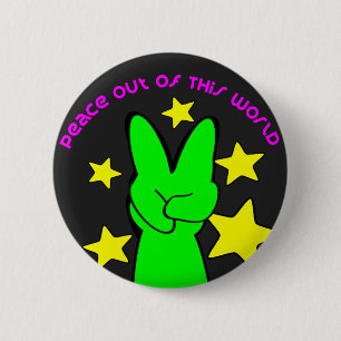 Vrede uit deze wereld ronde button 5,7 cm