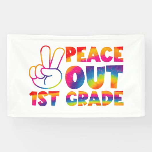 Vrede uit eerste klas das verf laatste dag 1e klas spandoek (Horizontaal)