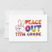 Vrede Uit Elfde Grade Tie Dye 11e Grade Bedankkaart (Voorkant)