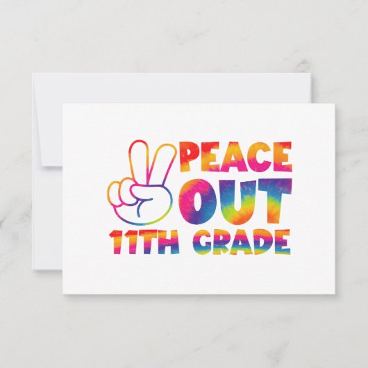 Vrede Uit Elfde Grade Tie Dye 11e Grade Bedankkaart (Voorkant)