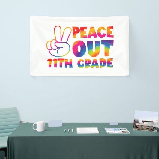 Vrede Uit Elfde Grade Tie Dye 11e Grade Spandoek (Beurs)