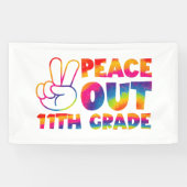 Vrede Uit Elfde Grade Tie Dye 11e Grade Spandoek (Horizontaal)