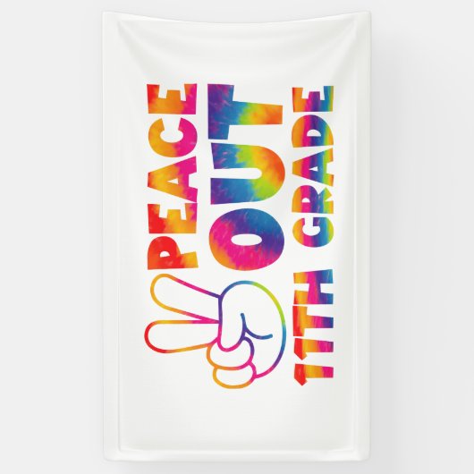 Vrede Uit Elfde Grade Tie Dye 11e Grade Spandoek (Verticaal)