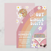 Vrede uit enkele cijfers 10e verjaardag uitnodigin kaart (Voorkant / Achterkant)