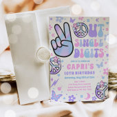 Vrede uit enkele cijfers holografische verjaardags kaart