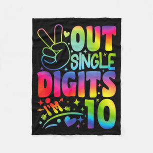 Vrede Uit Enkele Cijfers Ik ben 10 Cijfers Tie Dye Fleece Deken