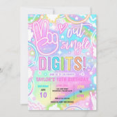 Vrede uit enkele cijfers pastel neon 10e verjaarda kaart (Voorkant)