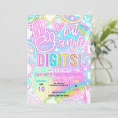 Vrede uit enkele cijfers pastel neon 10e verjaarda kaart (Staand voorkant)