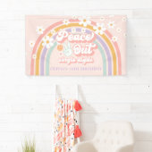 Vrede uit enkele cijfers regenboog 10e verjaardag spandoek (Insitu)