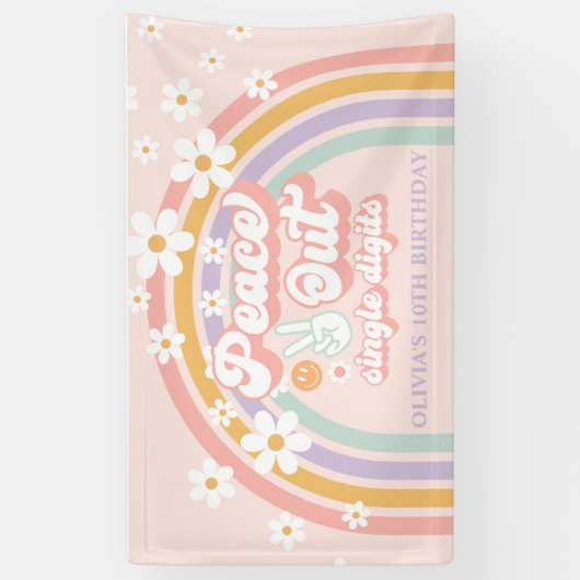 Vrede uit enkele cijfers regenboog 10e verjaardag spandoek (Verticaal)